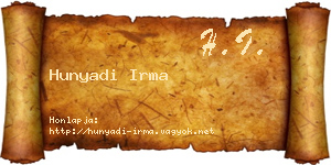Hunyadi Irma névjegykártya