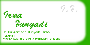irma hunyadi business card